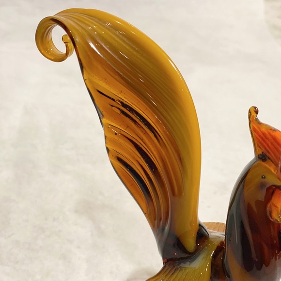 Vintage Murano Hand Blown Glass Rooster Art Figurine - Picture 7 of 13